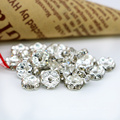 High Quality Silver Rondelle Wavy Spacer Beads IA 0201 Silver Plating Rhinestone Spacer Beads in Bulk